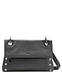 Color:Black/Gunmetal - Image 1 - VIP Montana Pebbled Leather Fold Crossbody Bag