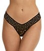 Color:Black/Praline - Image 1 - Cross Dyed Leopard Low Rise Thong