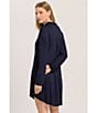 Color:Deep Navy - Image 5 - Grand Central Micro-Modal Silk Blend Button-Front Nightshirt