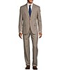 Color:Tan - Image 1 - Chicago Classic Fit Flat Front Plaid 2-Piece Suit