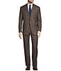 Color:Brown - Image 1 - Chicago Classic Fit Flat Front Plaid Pattern 2-Piece Suit