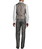 Color:Grey - Image 3 - Chicago Classic Fit Flat Front Grey Sharkskin Pattern 3-Piece Vested Suit