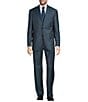 Color:Teal - Image 1 - Chicago Classic Fit Reverse Pleat Sharkskin Pattern 2-Piece Suit