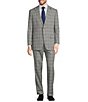 Color:Grey - Image 1 - Chicago Classic Fit Flat Front Performance Plaid 2-Piece Suit