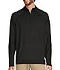 Color:Black - Image 1 - Luxury Performance Long Sleeve Quarter-Zip Solid Pullover