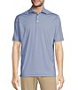 Color:Light Blue - Image 1 - Luxury Performance Printed Short Sleeve Knit Polo