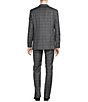 Color:Grey - Image 2 - New York Modern Fit Flat Front Plaid Pattern 2-Piece Suit