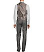 Color:Grey - Image 3 - New York Modern Fit Flat Front Sharkskin Pattern 3-Piece Vested Suit