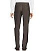 Color:Brown - Image 2 - New York Modern Fit Flat Front Twill Pattern Dress Pants