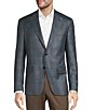 Color:Rust/Teal - Image 1 - New York Modern Fit Plaid Pattern Sport Coat