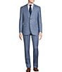 Color:Blue - Image 1 - Solid Blue Classic Fit Wool Blend 2-Piece Suit