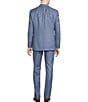Color:Blue - Image 2 - Solid Blue Classic Fit Wool Blend 2-Piece Suit