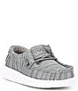 Color:Stone - Image 1 - Boys' Wally Linen Washable Elastic Slip-Ons (Toddler)