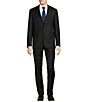 Color:Charcoal - Image 1 - Modern Fit Flat Front Mini Grid Pattern 2-Piece Suit