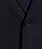 Color:Navy - Image 3 - Modern Fit Flat Front Plaid Pattern 2-Piece Suit