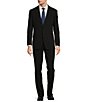 Color:Black - Image 1 - Modern Fit Flat Front Seersucker Pattern 2-Piece Suit