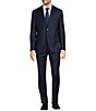 Color:Navy - Image 1 - Modern Fit Flat Front Solid Pattern 2-Piece Suit
