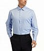 Color:Blue - Image 2 - Modern Fit Spread Collar Solid Dress Shirt