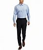 Color:Blue - Image 5 - Modern Fit Spread Collar Solid Dress Shirt