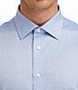 Color:Blue - Image 6 - Modern Fit Spread Collar Solid Dress Shirt