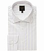 Color:White/Blue - Image 1 - Modern-Fit Spread Collar Striped Woven Dress Shirt