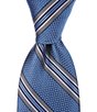 Color:Navy/Blue - Image 1 - Textured Stripe 3#double; Woven Silk Tie