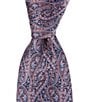 Color:Navy/Pink - Image 1 - Tossed Paisley 3#double; Woven Silk Tie