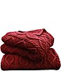 Color:Red - Image 1 - Chunky Cable Knit Throw