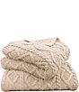 Color:Cream - Image 1 - Chunky Cable Knit Throw