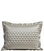 Color:Champagne - Image 1 - High Shine Quilted Quatrefoil Embroidered Pillow Sham, Set of 2