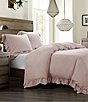 Color:Blush - Image 1 - Lily Collection Washed Linen Ruffled Comforter Mini Set