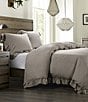 Color:Taupe - Image 1 - Lily Collection Washed Linen Ruffled Comforter Mini Set