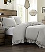 Color:Gray - Image 1 - Lily Collection Washed Linen Ruffled Comforter Mini Set