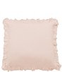Color:Blush - Image 1 - Lily Washed Linen Ruffled Euro Sham