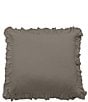Color:Taupe - Image 1 - Lily Washed Linen Ruffled Euro Sham