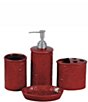 Color:Red - Image 2 - Savannah Collection 6-Piece Southwestern Vanity Bathroom Accessory Set