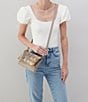Color:Taupe - Image 5 - Double Taupe Snakeskin Taupe Darcy Leather Crossbody Bag