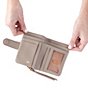 Color:Taupe - Image 3 - Fern Leather Bifold Wallet