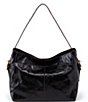 Color:Black - Image 1 - Vintage Hide Collection Render Leather Shoulder Bag