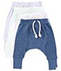 Color:Purple - Image 1 - Baby Girls Newborn-24 Months Pull-On Pants 4-Pack Set