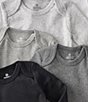 Color:Gray Ombre - Image 2 - Baby Clothing - Baby Newborn - 12 Months Short Sleeve Organic Cotton Bodysuit 5-Pack