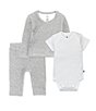 Color:Light Grey Heather - Image 1 - Baby Clothing - Newborn - 6 Months Organic Cotton Take Me Home Set