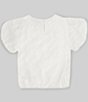 Color:White - Image 2 - Big Girls 7-16 Short Sleeve Bubble Texture Top