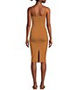 Color:Brown - Image 2 - Bodycon Midi Dress