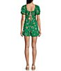 Color:Green/Yellow - Image 2 - Short Bubble Sleeve With Tiered Waist Floral Print Romper