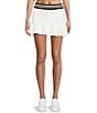 Color:White/Black - Image 1 - Striped Waist With Asymmetrical Tier Athletic Skirt