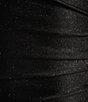 Color:Black - Image 4 - Feather Shoulder Trim Faux Wrap Front Slit Long Dress