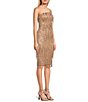 Color:Sand/Gold - Image 3 - Fringe Sequin One-Shoulder Bodycon Midi Dress