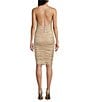 Color:Champagne - Image 2 - One Shoulder Glitter A-Symmetrical Dress
