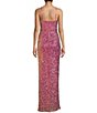 Color:Iridescent Pink - Image 2 - Sequin Front Slit Long Dress